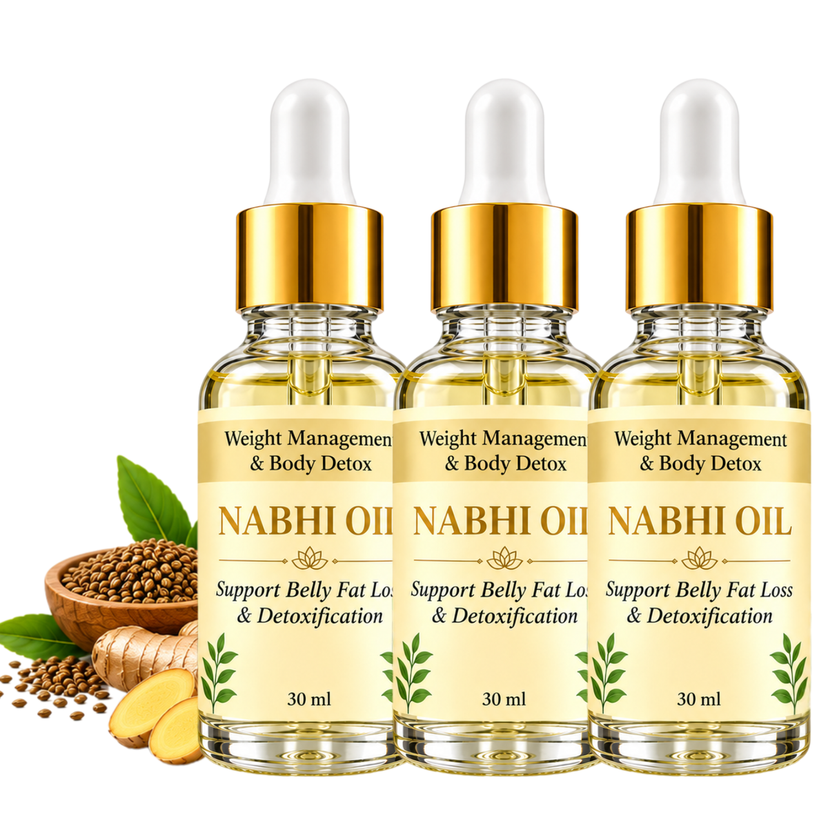 Nabhi Oil for Weight Management & Body Detox 30ml | Ayurvedic Herbal Belly Button Oil | Supports Digestive Wellness, Metabolism Balance, Relaxation & Daily Self-Care for Men & Women, 30 ML