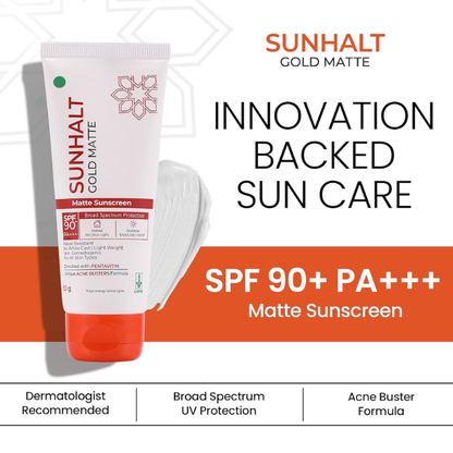 Sunhalt Gold Matte Sunscreen SPF 90 PA+++ (50g)