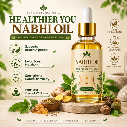 Nabhi Oil for Weight Management & Body Detox 30ml | Ayurvedic Herbal Belly Button Oil | Supports Digestive Wellness, Metabolism Balance, Relaxation & Daily Self-Care for Men & Women, 30 ML