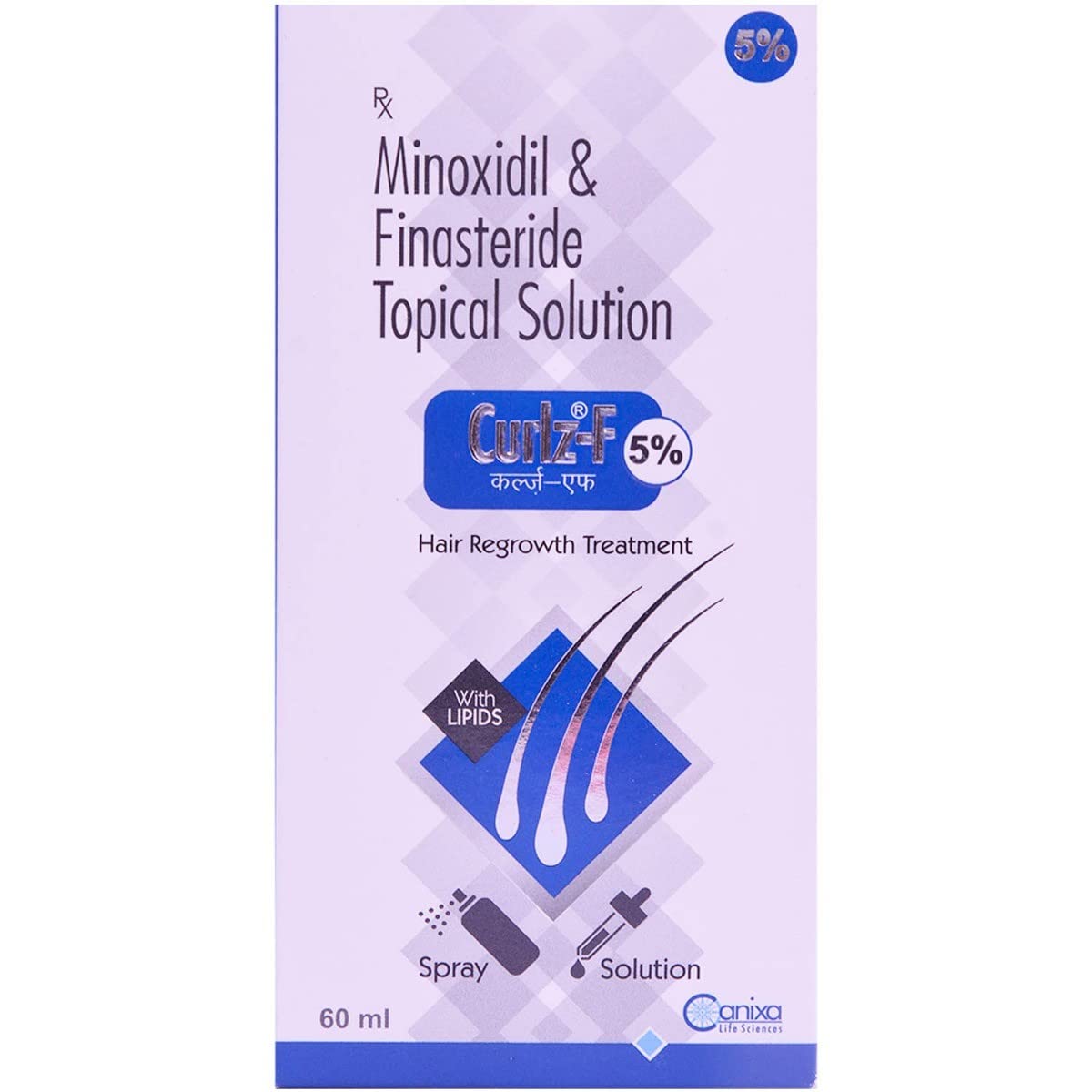 Curlz-F 5% Solution with Minoxidil and Finasteride 60ml
