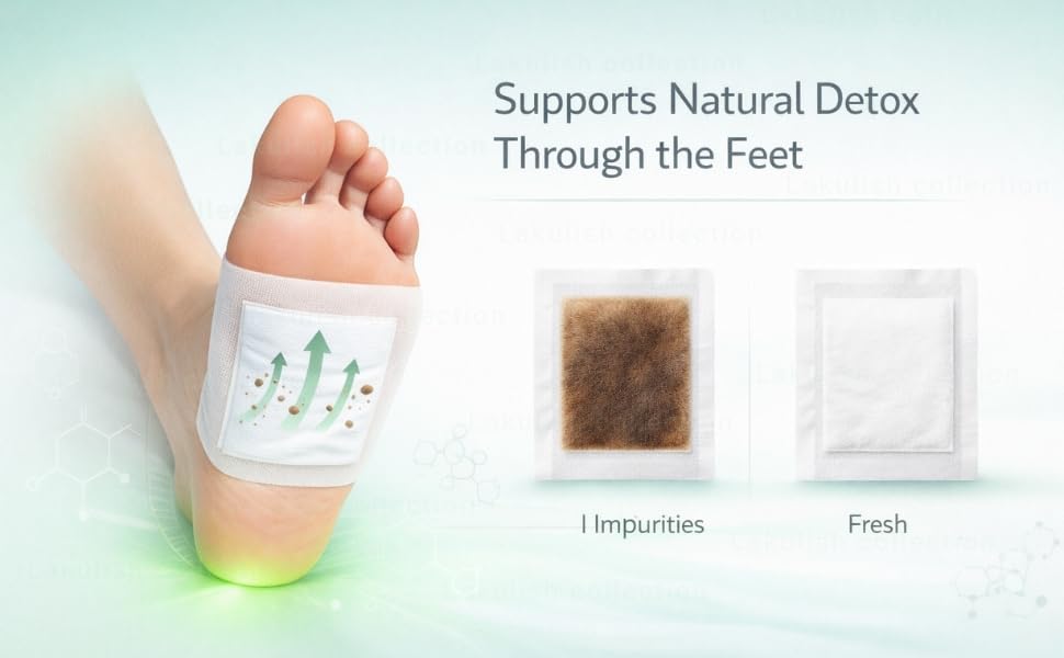 Detox Foot Patches for Weight Loss & Toxin Removal | Natural Ginger Herbal Foot Pads for Deep Cleansing & Body Detox | Foot Patch for Pain Relief & Detoxification | Foot Pads for Women & Men
