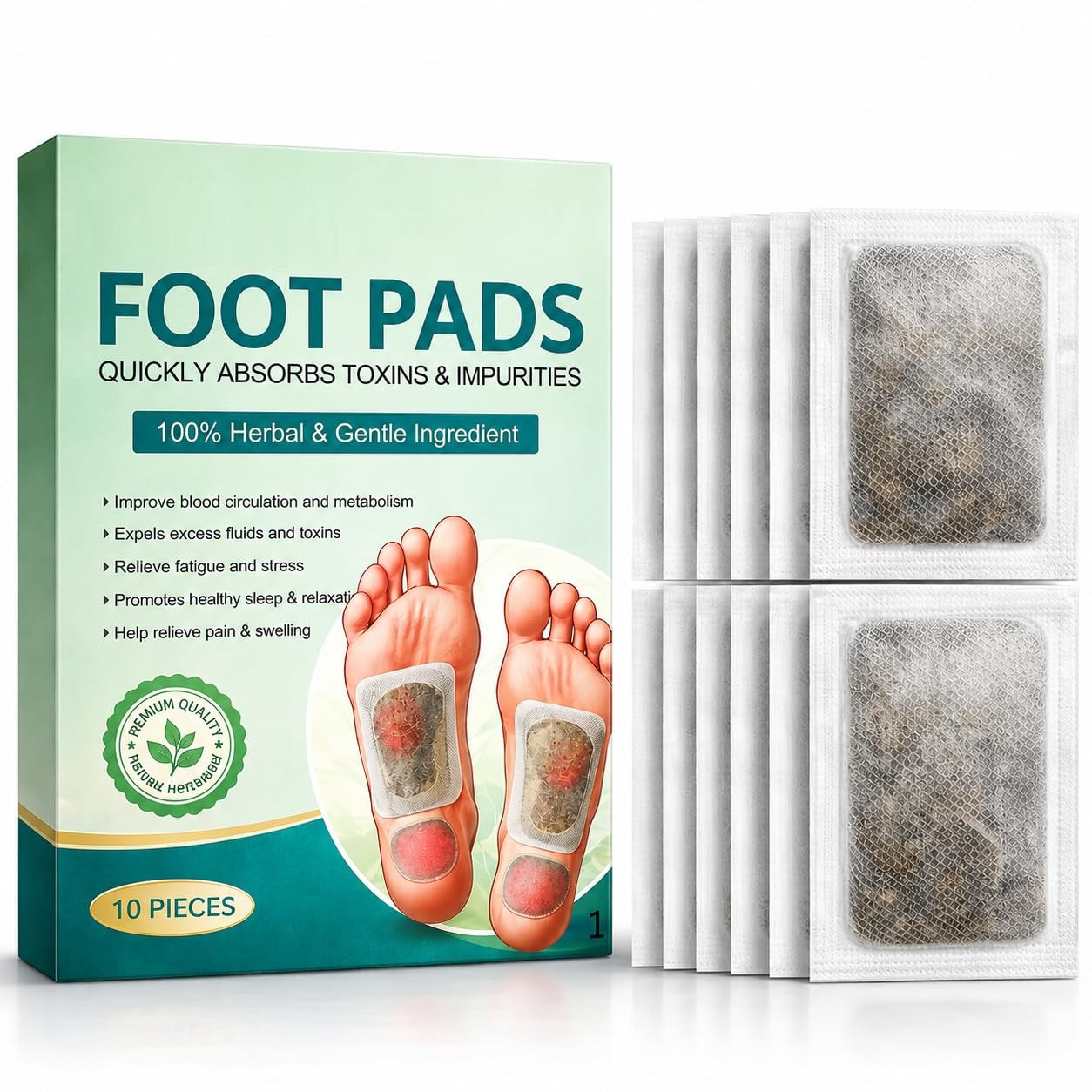 Detox Foot Patches for Weight Loss & Toxin Removal | Natural Ginger Herbal Foot Pads for Deep Cleansing & Body Detox | Foot Patch for Pain Relief & Detoxification | Foot Pads for Women & Men
