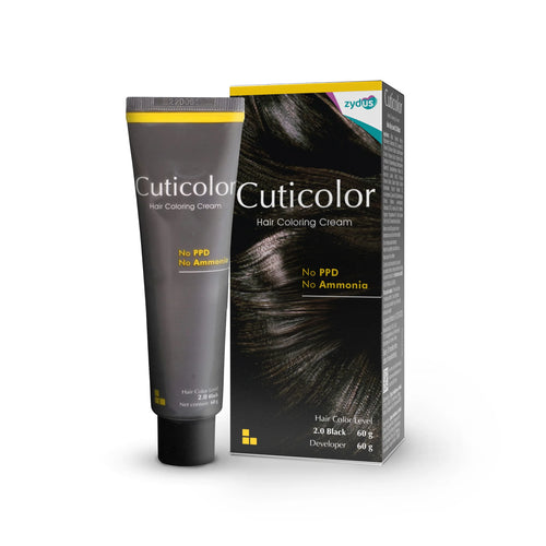 Cuticolor Hair Coloring Cream – Black 2.0 120g