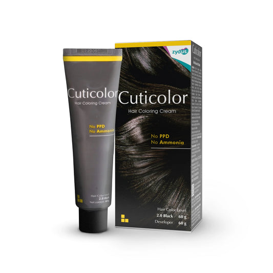 Cuticolor Hair Coloring Cream – Black 2.0 120g
