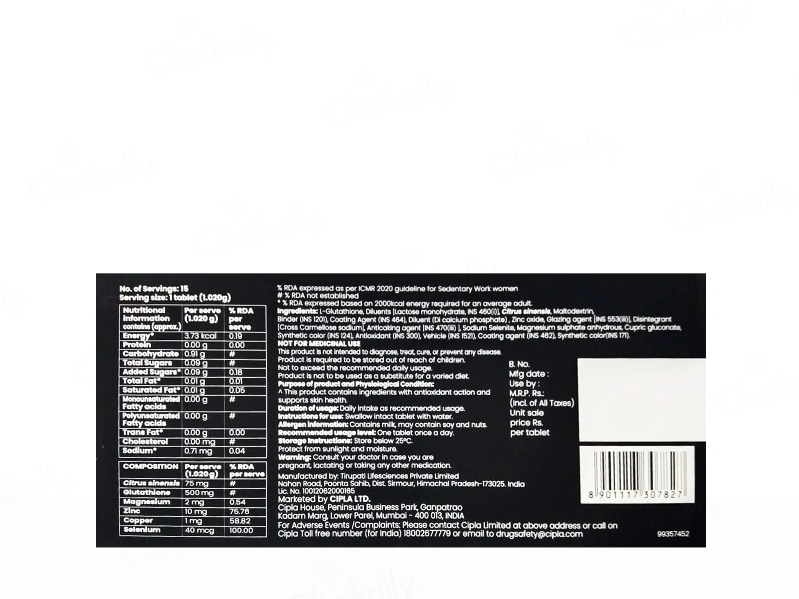 Lumacip Glo Skin Nutraceutical Tablet 15 Tab