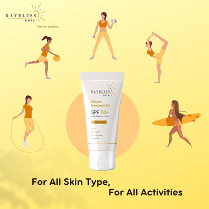 Raybless Gold Silicone Sunscreen Gel SPF 50+ PA+++ (60gm)