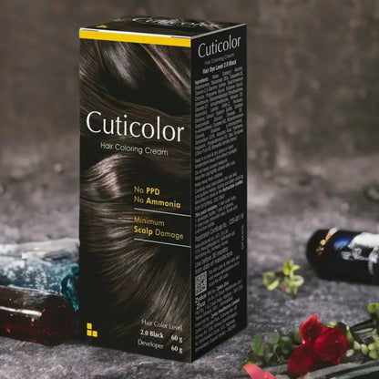 Cuticolor Hair Coloring Cream – Black 2.0 120g