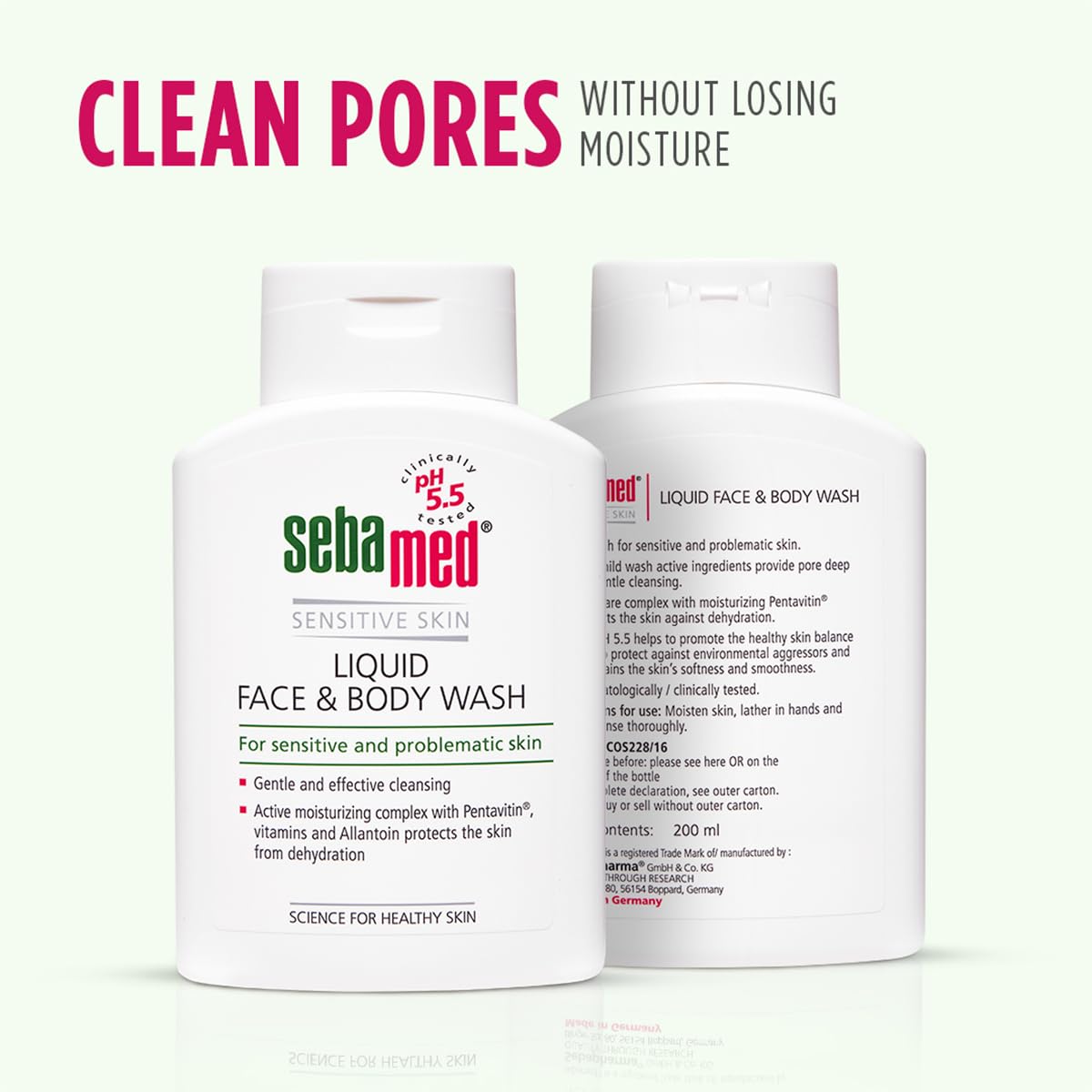 Sebamed Sensitive Skin Liquid Face & Body Wash 200ml