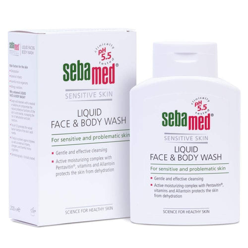 Sebamed Sensitive Skin Liquid Face & Body Wash 200ml